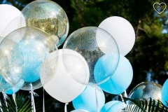 Μπαλόνια 19" και Aqua με Glitter
